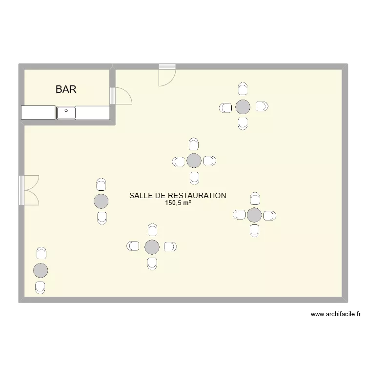SALLE DE RESTAURATION . Plan de 