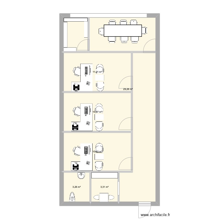 bureau administration . Plan de 0 pièce et 0 m2