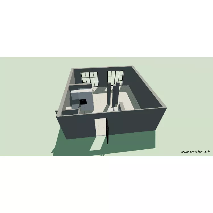 cuisine 1. Plan de 2 Pièces et 46 m² cuisine 1. Plan de 2 Pièces et 46 m²