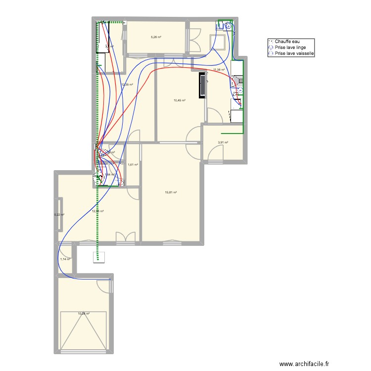 DAN BUGA - PLAN PROJET PLB. Plan de 14 pièces et 92 m2
