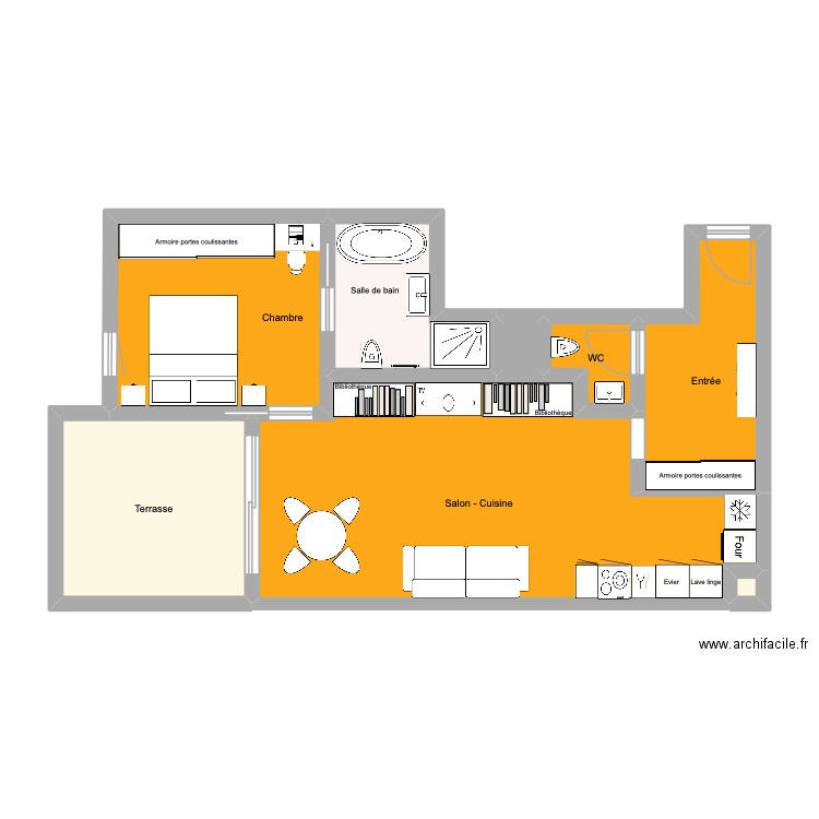 Fontvielle VINCENT. Plan de 8 pièces et 66 m2