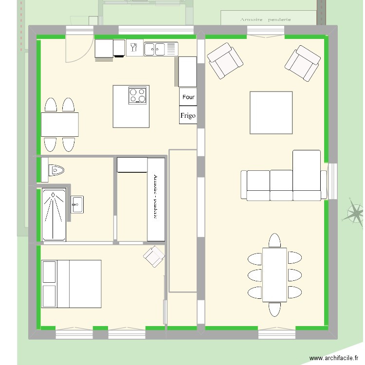 meubles_pour_impression. Plan de 17 pièces et 194 m2