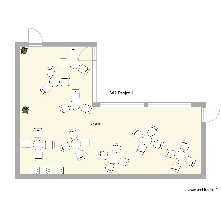 602-1. Plan de 1  et 56 m²
