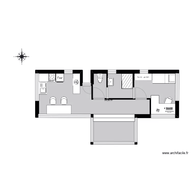 PLAN PETITE MAISON. Plan de 1  et 34 m²