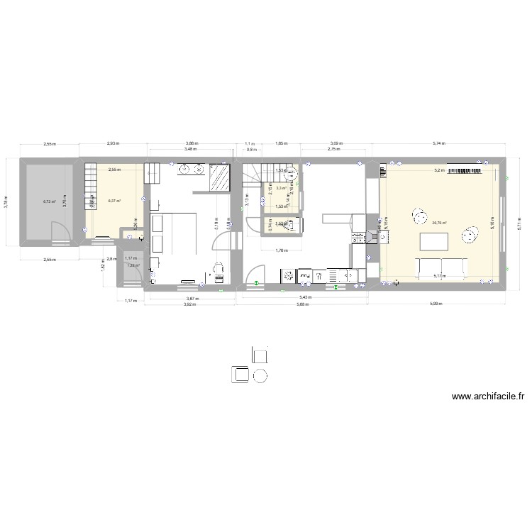 92 Champmarcou Projet chambre. Plan de 0 pièce et 0 m2