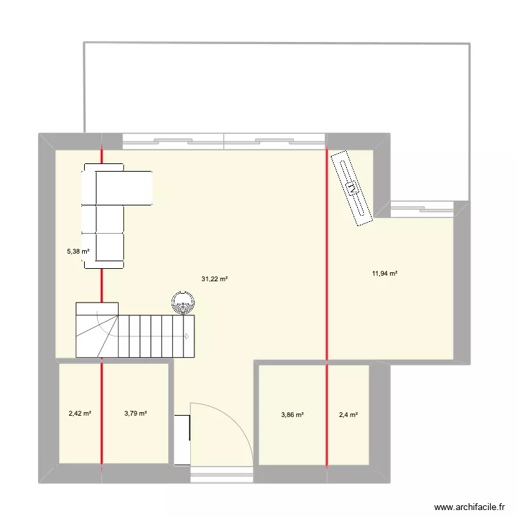 Chalet. Plan de 