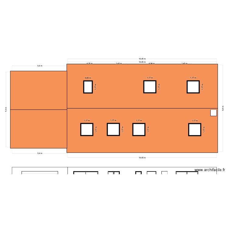 maison la leu. Plan de 2 pièces et 139 m2