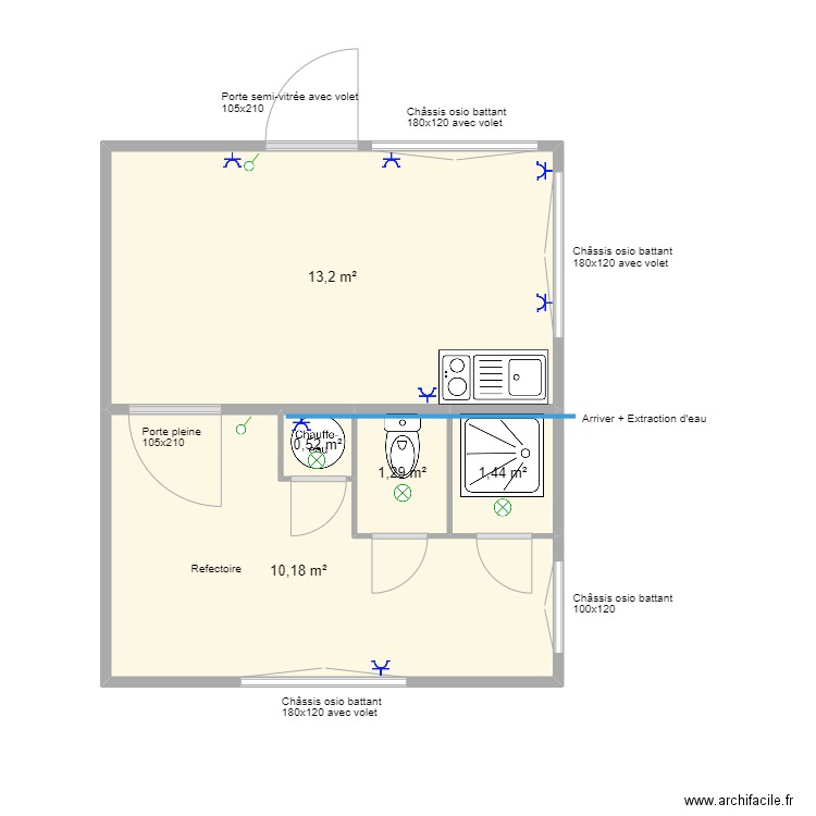 Plan pour Nicolas 500x300 avec boiler. Plan de 0 pièce et 0 m2