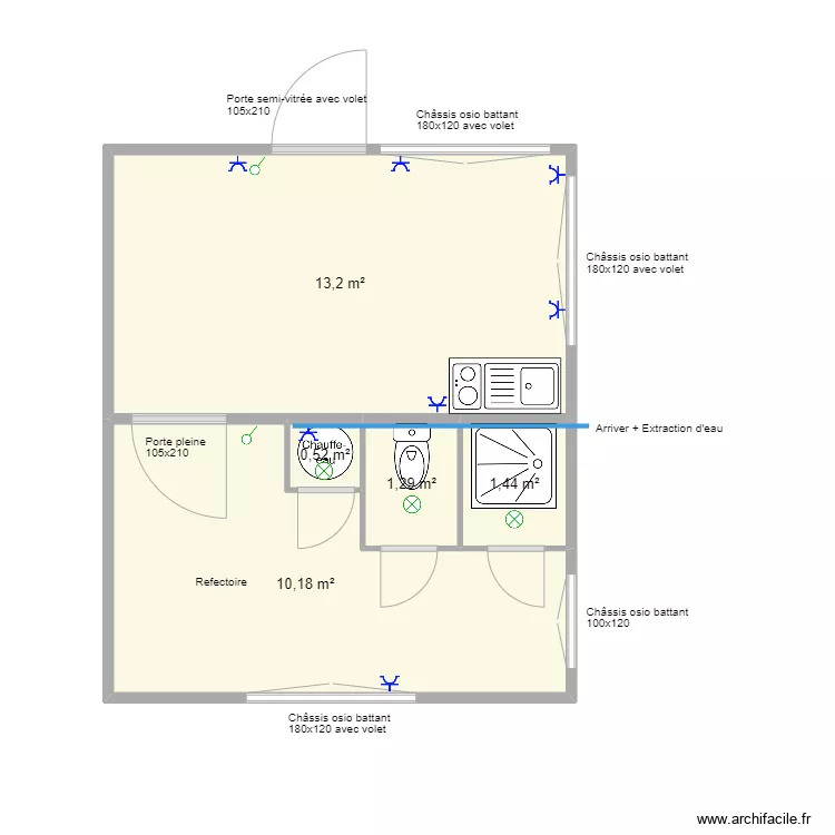 Plan pour Nicolas 500x300 avec boiler. Plan de 