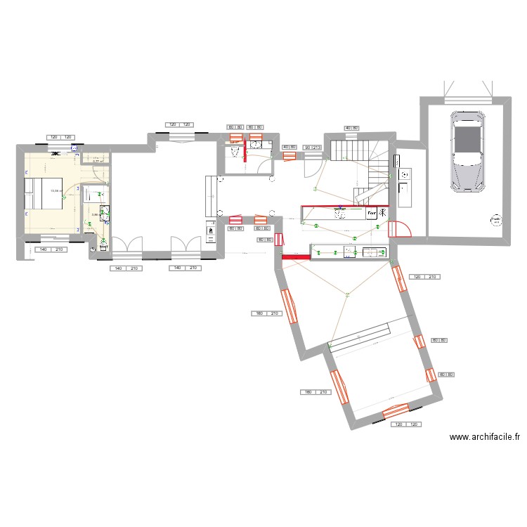 BANDOL RDC Final V1  Elec. Plan de 3 pièces et 18 m2