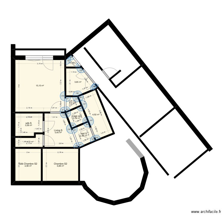 Roullier13e8 rev03. Plan de 12 pièces et 51 m2