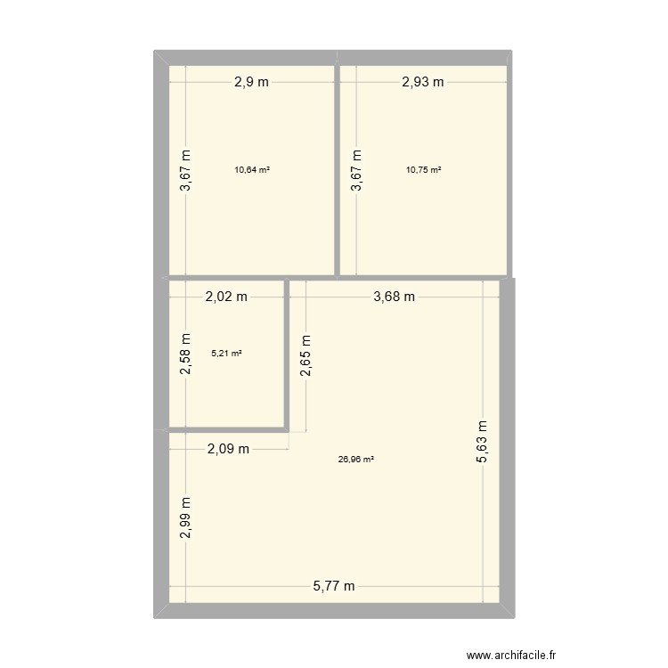 Le Haillan. Plan de 4 pièces et 54 m2