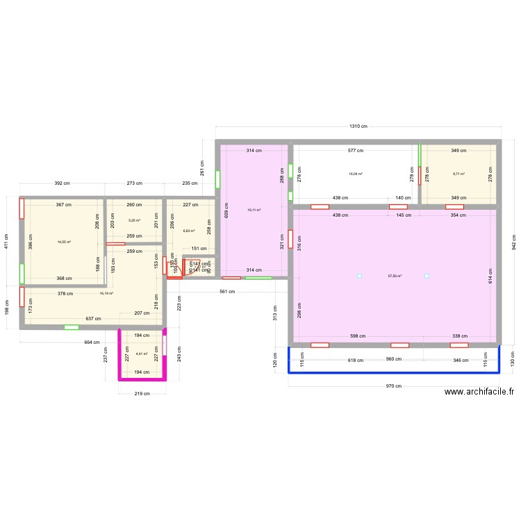 3 mares ter 2. Plan de 14 pièces et 149 m2