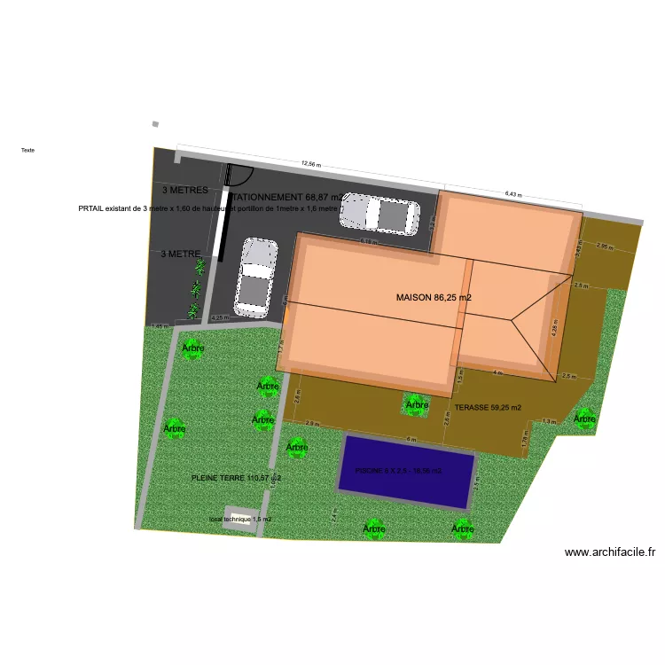 piscine. Plan de 2 et 76 m² piscine. Plan de 2 et 76 m²