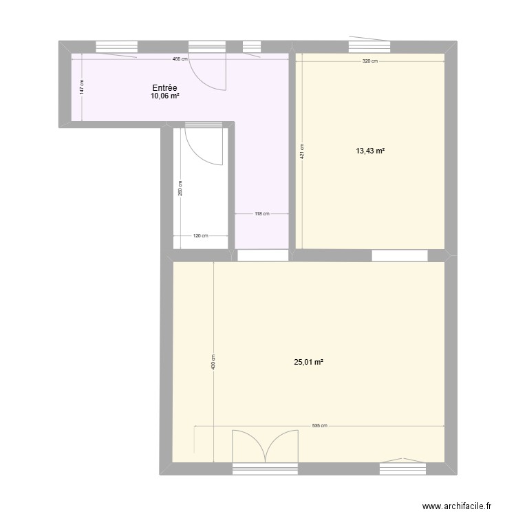 CAPITOU. Plan de 3 pièces et 49 m2