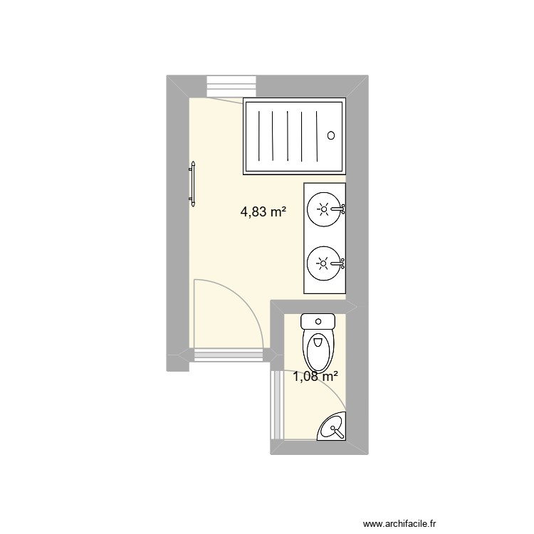 SALLE DE BAIN. Plan de 0 pièce et 0 m2