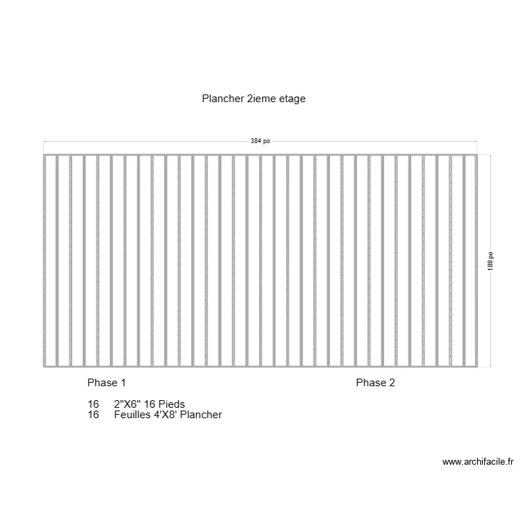2 ieme plancher 16X32. Plan de 2 ieme plancher 16X32. Plan de