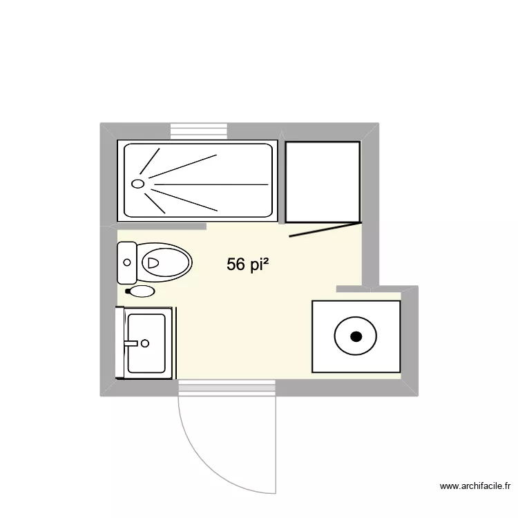 Bath#2 enlarge. Plan de 1 pièce et 5 m²