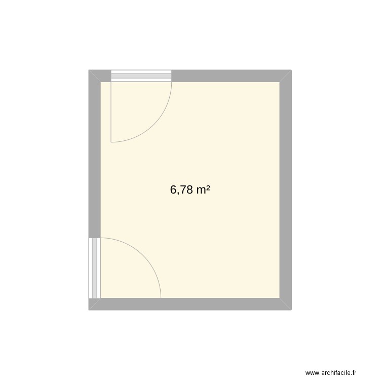 chambre bebe. Plan de 1 pièce et 7 m2