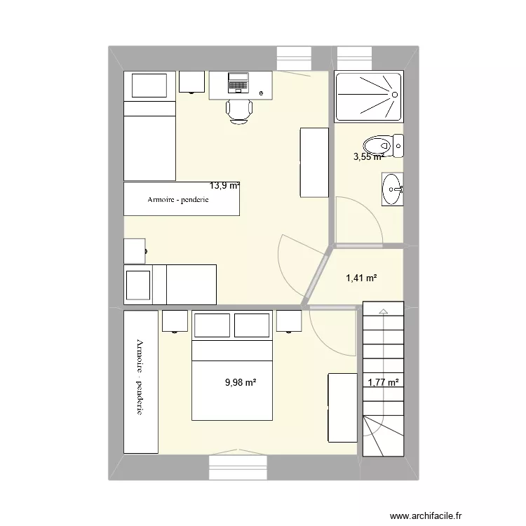Logement 4 R+1 variante 7. Plan de 