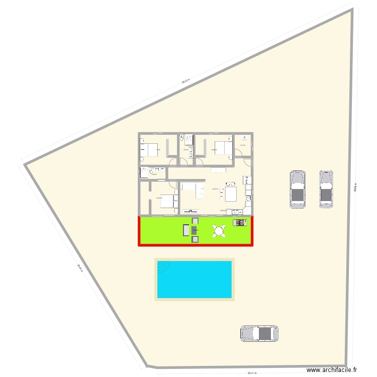 maison 94 m2 moumoun. Plan de 8 pièces et 1005 m2