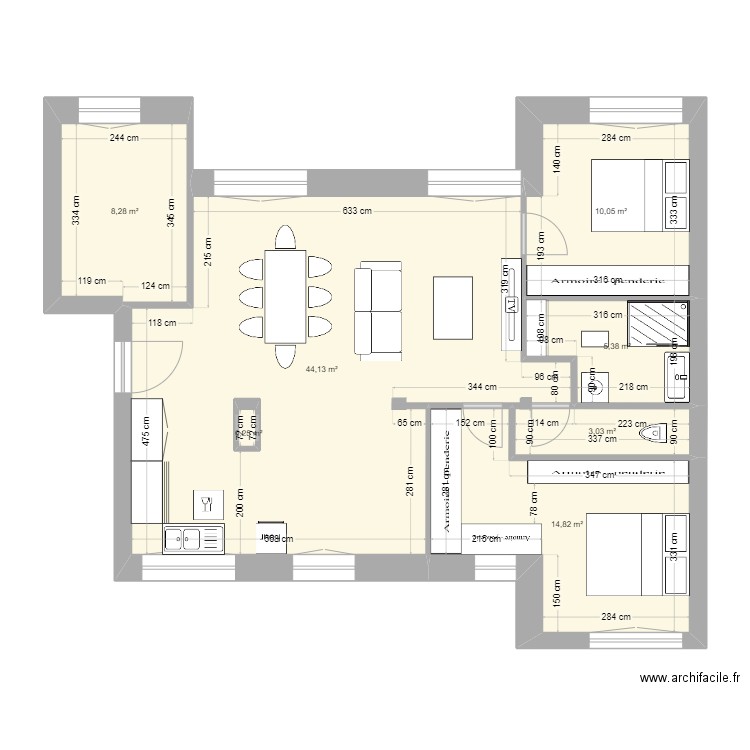 V2 . Plan de 0 pièce et 0 m2