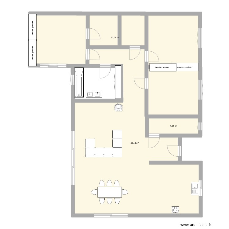 seb 1. Plan de 3 pièces et 126 m2