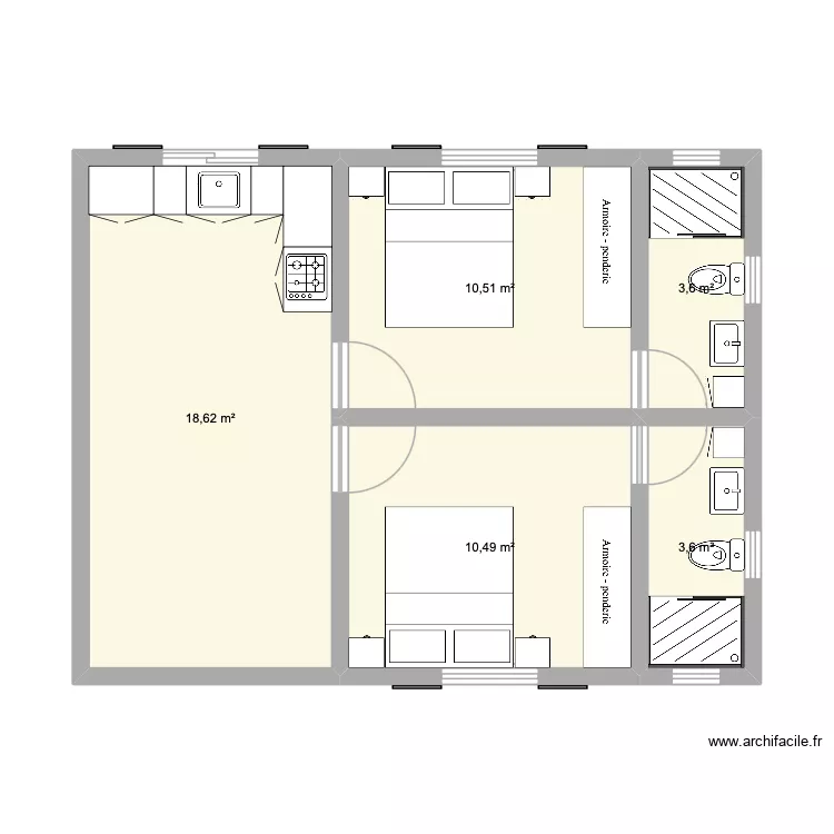 Projet 2. Plan de 5  et 47 m²