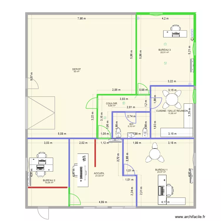 PLAN AGENCE COREN LOIRET. Plan de 8  et 169 m²