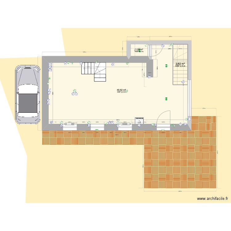 Maison Doucy. Plan de 18 pièces et 150 m2
