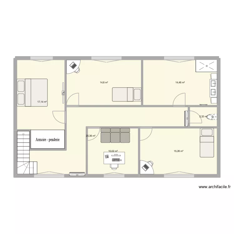 etage. Plan de 7 Pièces et 94 m² etage. Plan de 7 Pièces et 94 m²