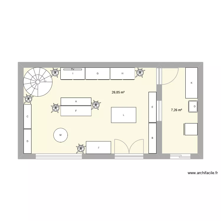 Magasin R&eacute;galToi. Plan de 2  et 34 m²