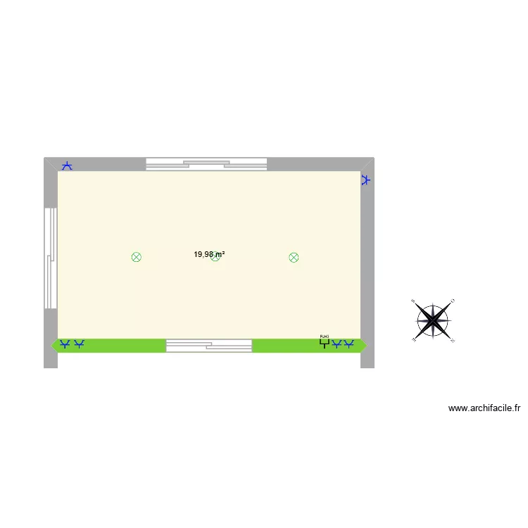 extension 1. Plan de 1  et 20 m²