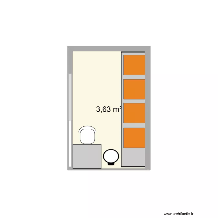 3D HAIRCARE V2. Plan de 1  et 4 m²