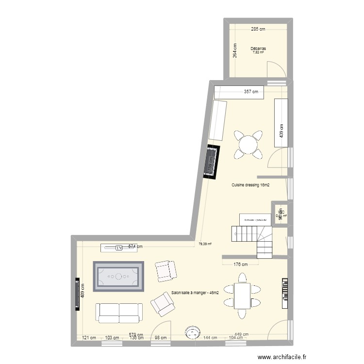 RDC MEUBLEE BRIANCON B. Plan de 0 pièce et 0 m2