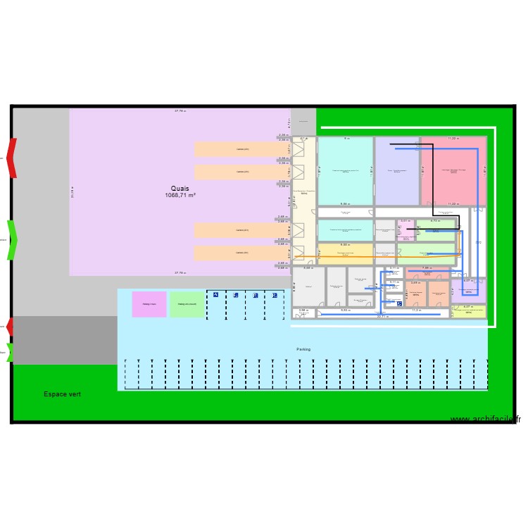Électricité entreprise. Plan de 30 pièces et 2802 m2