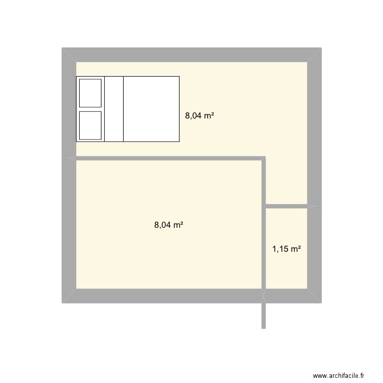 Version 2. Plan de 3 pièces et 17 m2