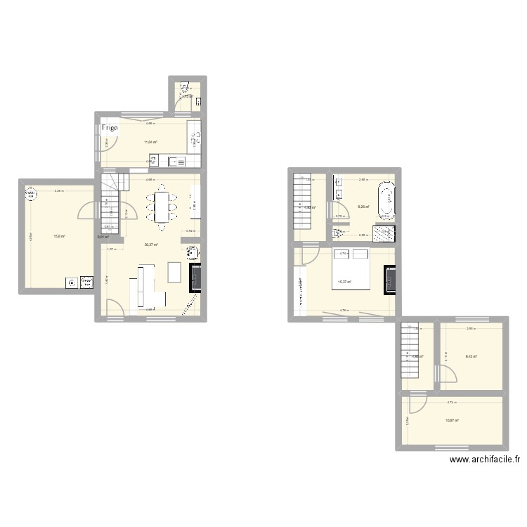 Hoeilaart. Plan de 11 pièces et 114 m2