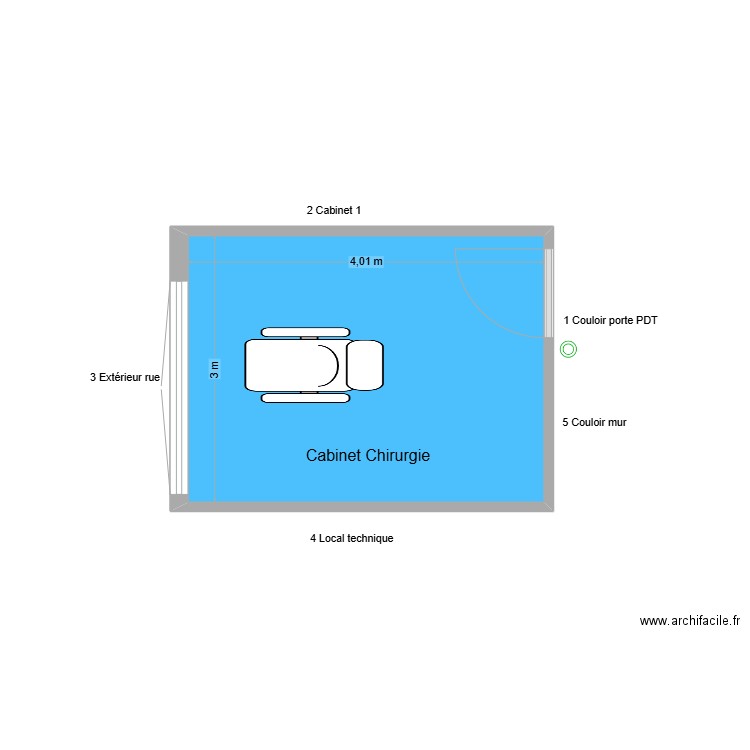 50679 CABINET CHIRURGIE. Plan de 1 pièce et 12 m2