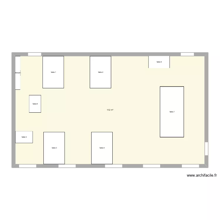 salle de classe. Plan de 1  et 112 m²