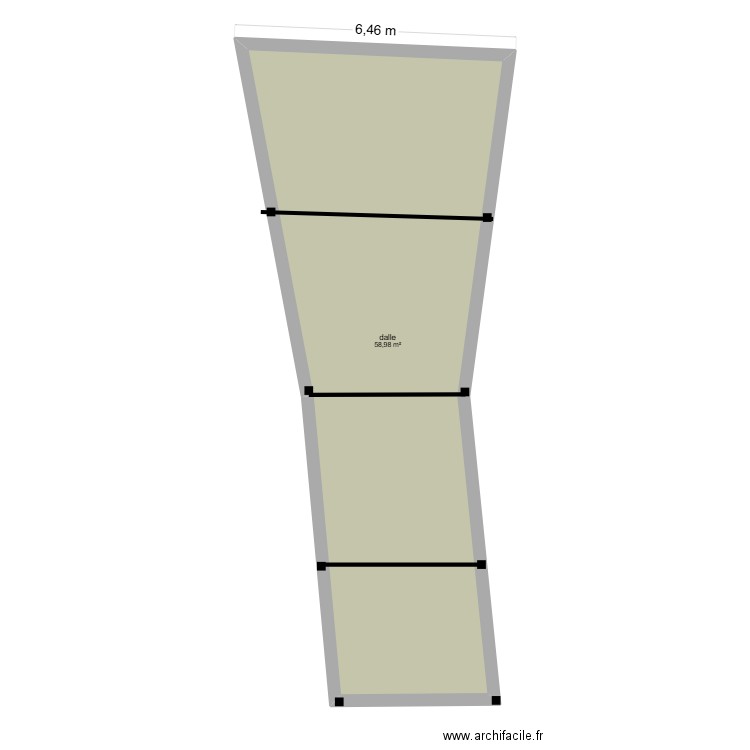 plan de continuation. Plan de 1 pièce et 59 m2