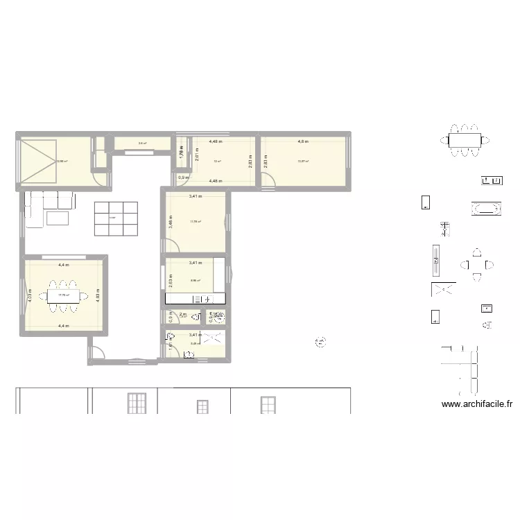 plan najat 2. Plan de 10  et 88 m²
