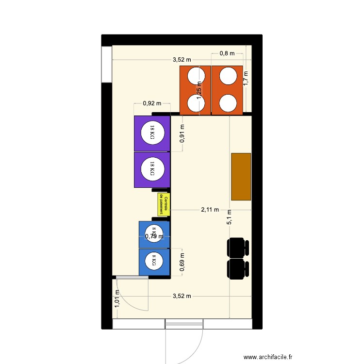 Laverie Ave Eysines Le Bouscat - SAS CS LAVERIE. Plan de 2 pièces et 24 m2