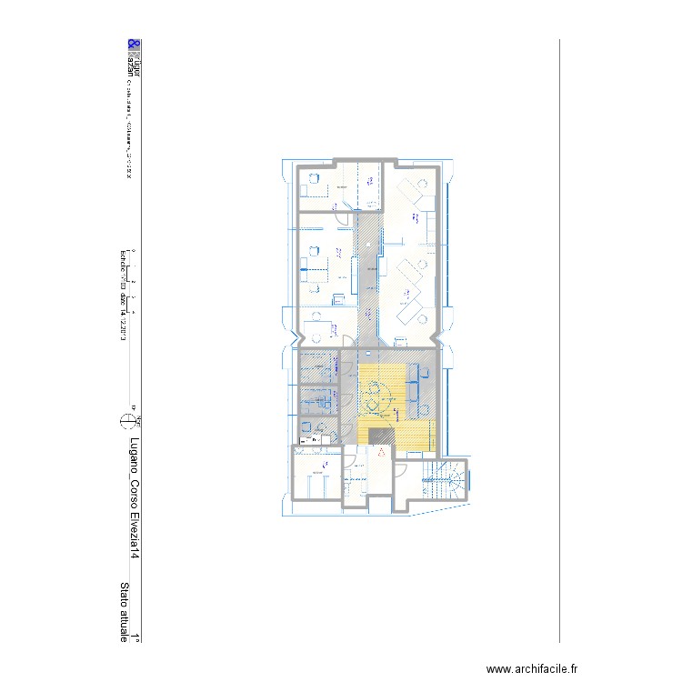 Rénovation Lugano. Plan de 8 pièces et 193 m2