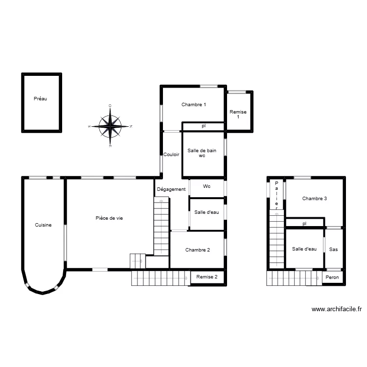 Jeanneau noirmoutier Amiante. Plan de 17 pièces et 56 m²
