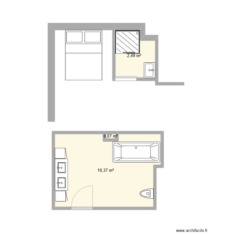 plan nyon 1. Plan de 3 pièces et 13 m2