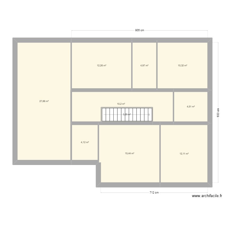 fahys. Plan de 19 pièces et 210 m2