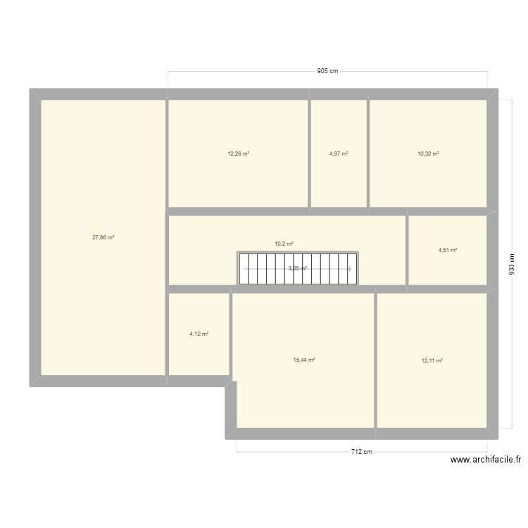 fahys. Plan de 9 pièces et 105 m2