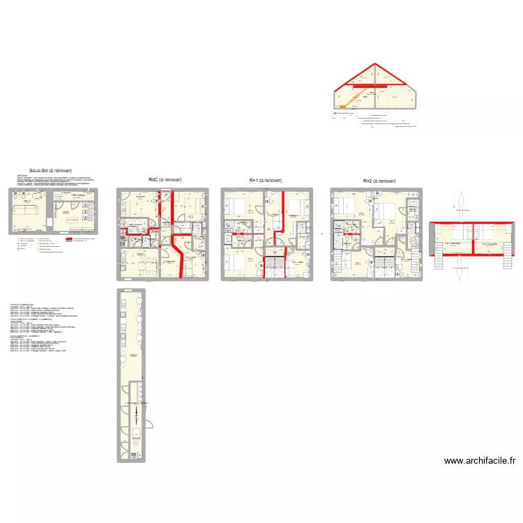 Etude toiture. Plan de 50  et 317 m²