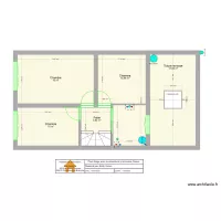 Plan &eacute;tage avec &eacute;vacuations et arriv&eacute;es d'eaux.